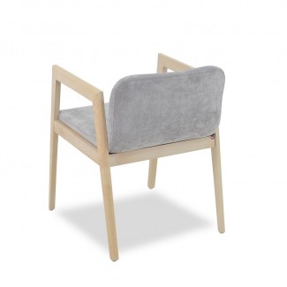 Samara 2 Beechwood Mid Century Modern Commercial Hospitality Restaurant Indoor Custom Upholstered Dining Arm Chair